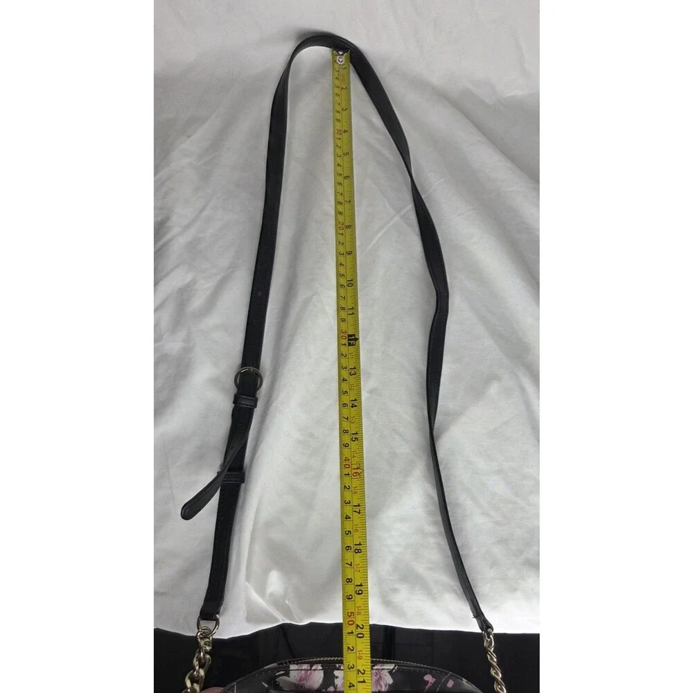 KARL LAGERFELD Black Floral Berry Bow Accent Crossbody Shoulder Bag Purse